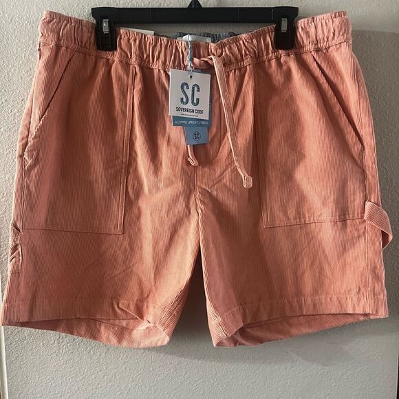 NEW Women's Sovereign Code SZ Large Cargo Cord Shorts Coral Adjustable Waistband - Picture 8 of 16